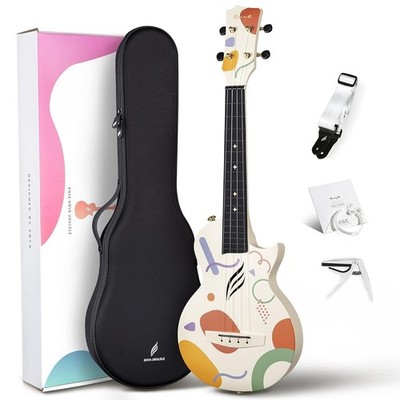Enya Nova U 23'' Concert Ukulele Carbon Fiber Travel Kit Case Strap Capo