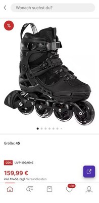 Inlineskates Phuzion Argon Black 80 Roller Skates Gr.45 Neu mit Karton Schwarz