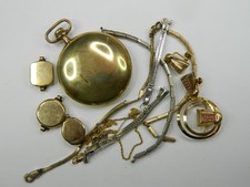 VINTAGE 10K 12K 14K GOLD FILLED POCKET WATCH CASE BAND LOT -ALL MARKED SCRAP 83g