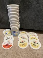 16 32oz Greek Empty Yogurt Plastic Containers w/14 Lids Storage Crafts Projects