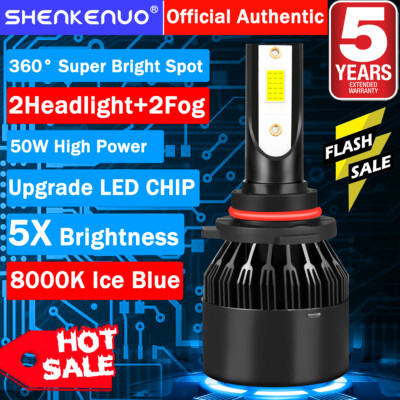 For Chrysler 200 2013-2015 - 4X LED Headlight High Low Beam + Fog Light Bulb C9L
