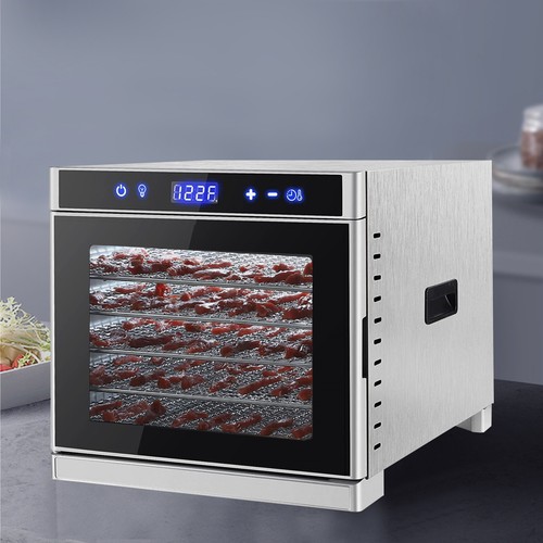 6 Bandejas Acero Inoxidable Secadora de Alimentos Máquina Deshidratadora 700W Temperatura Digital - Imagen 7 de 10