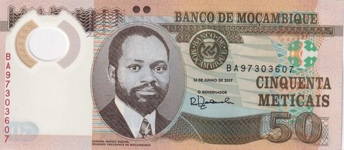 Mozambique 2011. Single 50 meticais Polymer Note. Mozambican Circulated Bill - Picture 1 of 2