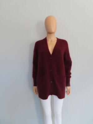 360 Sweater Burgundy Oversized Long Cardigan Sweater Size XS