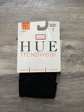 HUE TRENDWEAR TIGHTS/Black/texture Rib pattern/Control Top/Size: 1 4  11-5  6  