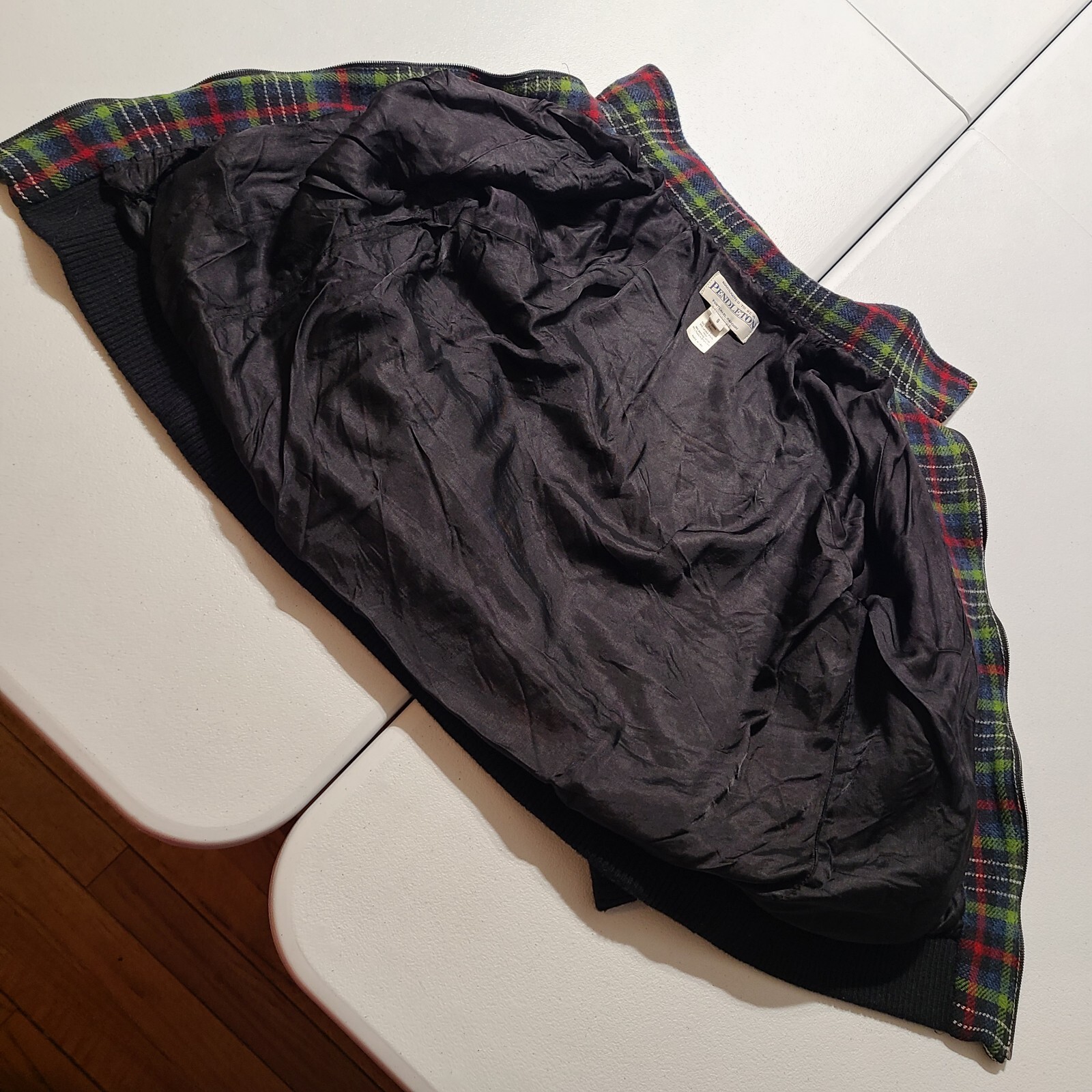 Pendleton Womens Small Plaid Wool Jacket Blue Gre… - image 6