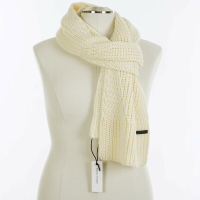 REBECCA MINKOFF Women's WINTER ECRU Traveling Rib SCARF Ivory