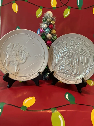 Frankoma Set 1972 & 1973 XmasPlates “Seeking The Christ Child””The Annunciation”