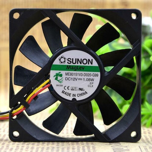 SUNON ME80151V3-D020-G99 8015 DC 12V 1.08W 8cm 80*80*15mm 3lines CPU Cooling Fan - 第 1/2 張圖片