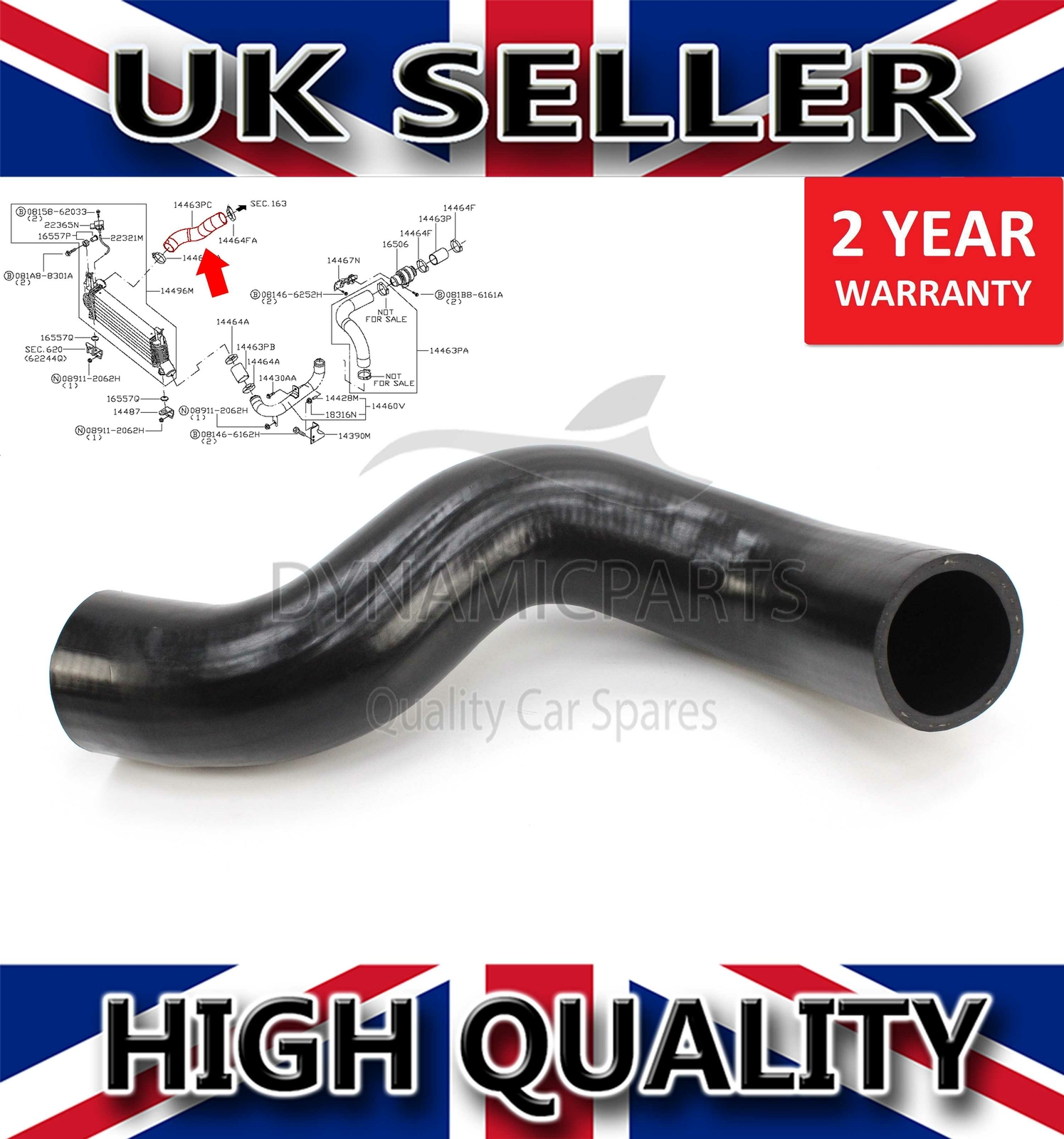 INTERCOOLER TURBO HOSE PIPE FOR NISSAN NAVARA D40 PATHFINDER 2.5 DCi