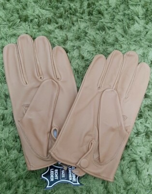 Leder Lammfell Handschuhe hellbraun (Herren)