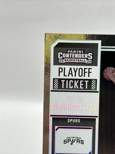 2023-24 Panini Contenders Victor Wembanyama RC Rookie Playoff Ticket Silver /249 - Picture 5 of 8