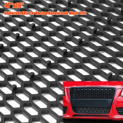 ABS Car Racing Honeycomb Mesh Grill Spoiler Bumper Vent Hex Mesh Universal Black