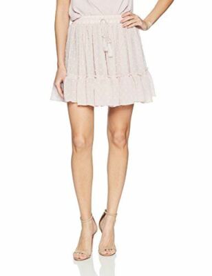Glamorous Women's Textured Drawstring Miniskirt, Dusty Lilac, X-Small