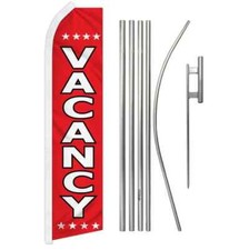 Vacancy Swooper Flutter Feather Advertising Flag  Pole Kit