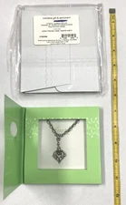 "When Friends Meet Hearts Warm" Greeting Card + 16" Silvertone Necklace NEW