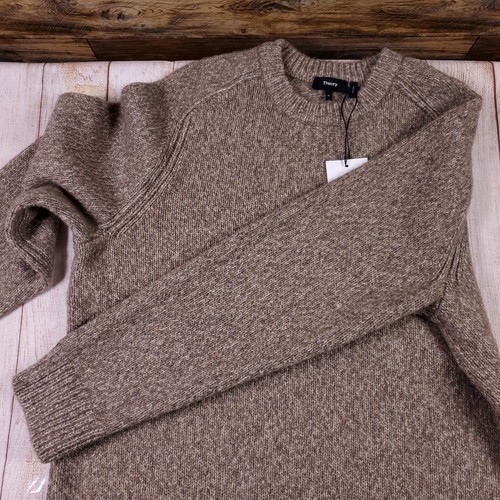 Theory Sweater Mens XL Pullover Alvin Spun Crew Brown Wool Yak Hair Blend $345 - Picture 5 of 12