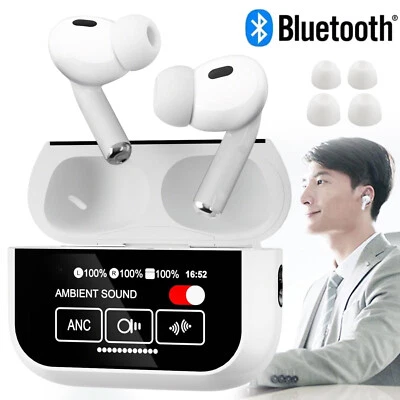 MARKENLOS AI Übersetzer Kopfhörer, Sprachübersetzer Echtzeit Übersetzer Ohrhörer mit LCD