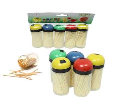 Kunststoff Zahnstocherhalter mit Holz Zahnstocher Kitchen Essentials 5er Pack