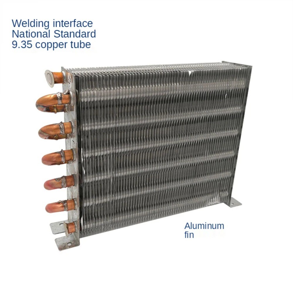 Water-cooled Finned Condenser No Shell Copper Tube Radiator Fins Condensers  New