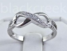 925 Sterling Silver Infinity Round C.Z. Ring Size 4/5/6/7/8/9/10