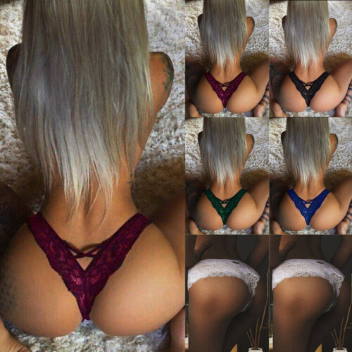 4Pack Women Lace Sexy G-string Underwear Ladies Thong Briefs Panties Knickers US
