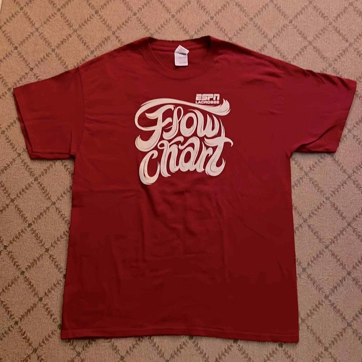 ESPN Lacrosse vintage deep red Flow Chart t-Shirt NWOT L | eBay