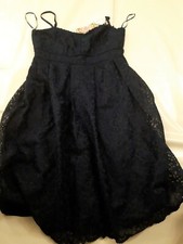 Boohoo Ladies Dress. Embroidered Strappy Boutique. Navy. Size 14