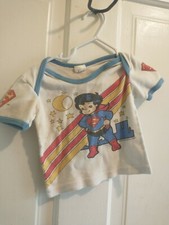 Kids Vintage Superman Pajama shirt 80s 12m Ringer 1981 Baby Fair