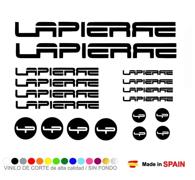 Kit autocollants compatibles Lapierre BLANC écrits logos