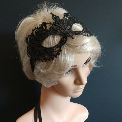 Ladies Sexy Black Lace Fantasy Eye Mask Ball Masquerade Costume Party Carnival - Picture 7 of 9