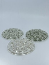 3 vintage clear glass flower frogs 15 holes / flower arrangers glass dome 5"D