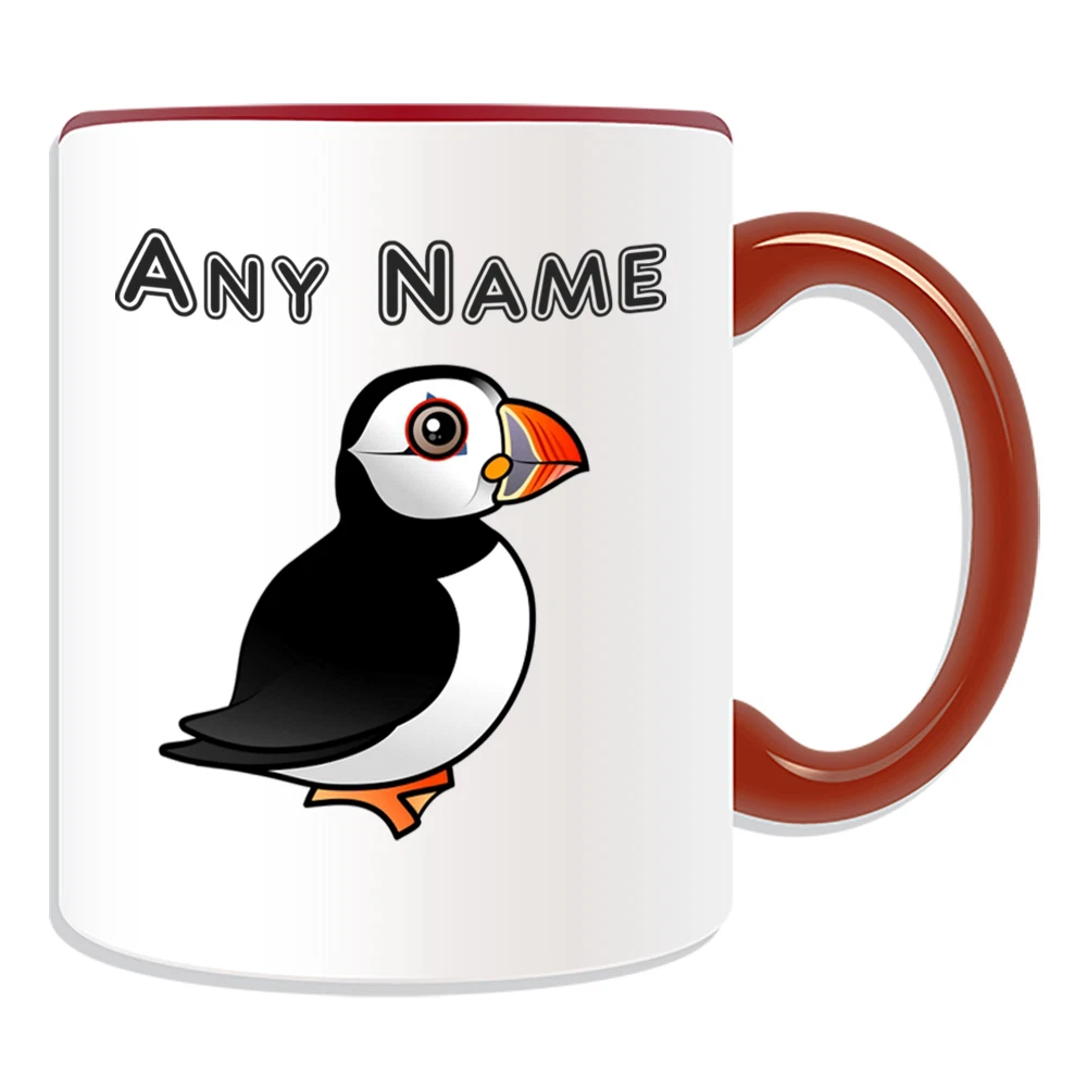 Personalised Puffin Mug  - Custom Name Coffee Cup for Kitchen & Dining