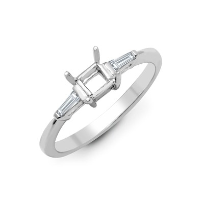 18ct White 0.14ct Dia Semi Set Ring - Holds 0.75ct