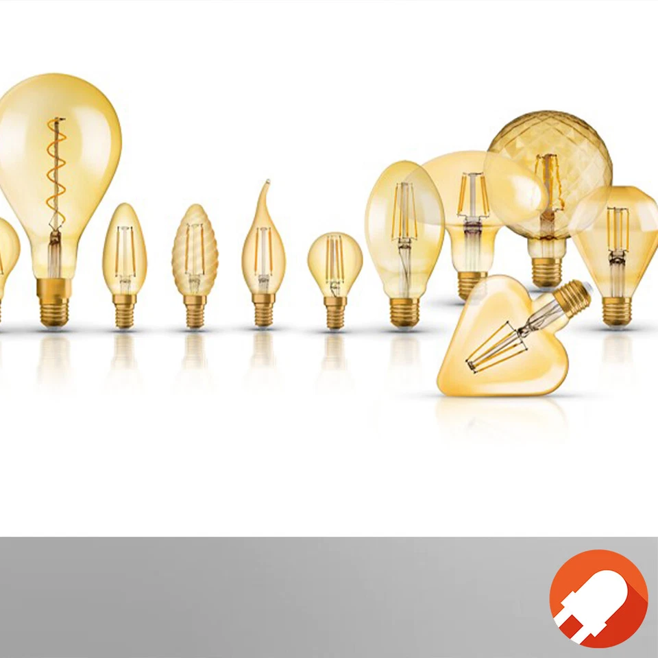 OSRAM LED E14 VINTAGE Windstoßlampe GOLD 1,5W wie 12W extra warmweiß Kronleuchte - Bild 4 von 4