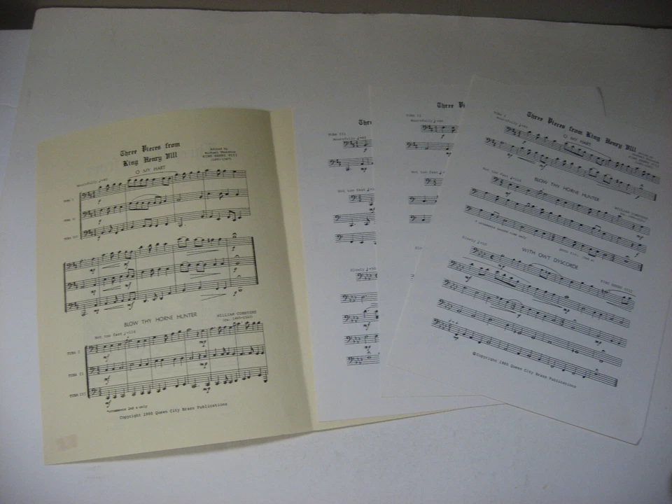 Лот Туба Трио Квартет Нотная Музыка Queen City Латунь Английский Мадригал Quid Petis  - Изображение 3 из 4