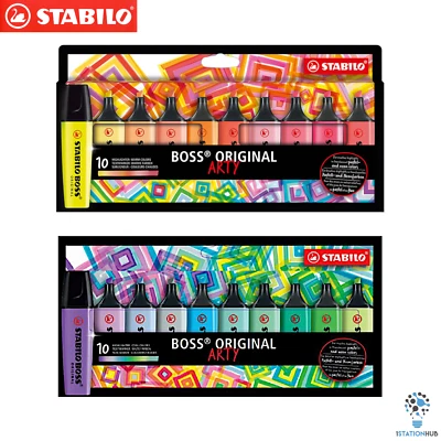 Stabilo Boss Original Highlighters - Wallet of 10's Warm Cool Colours Gift Ideas - Image 1 of 4