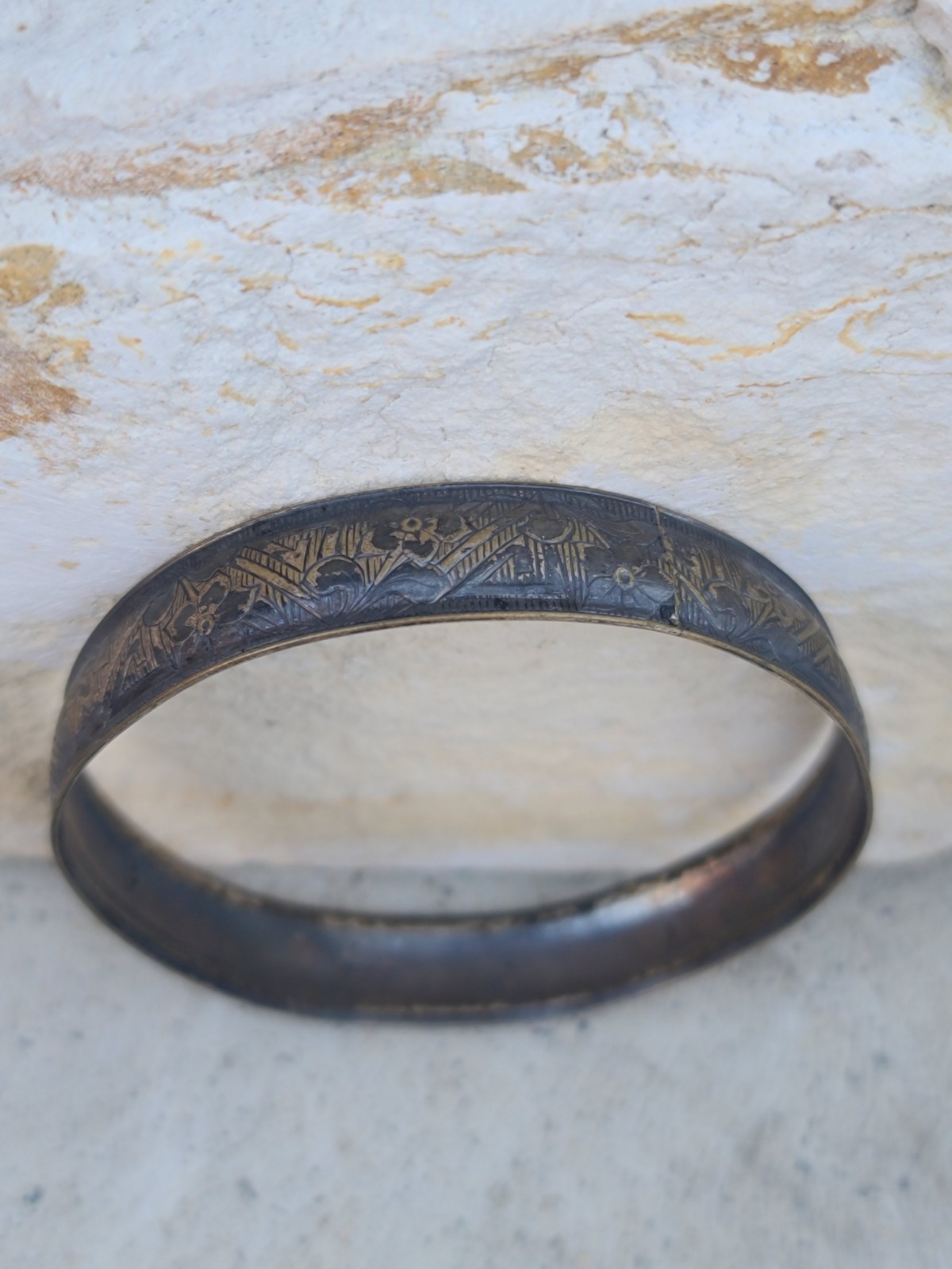 VTG Sterling 925 Solid Silver Bangle Bracelet Siz… - image 3