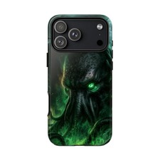 For iPhone / Galaxy / Pixel Cthulhu Green Lovecraft Octopus Phone Case