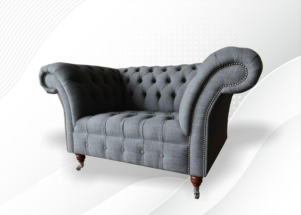 Chesterfield Sessel Textil Stoff Grau Kreative MöBel Neu Wohnzimmer Modern Luxus-image