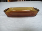Vintage Anchor Hocking #427 Glass Amber Baking Dish Loaf Pan 5" X 8.5" X 2" USA