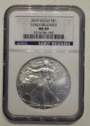 2010 Silver Eagle - Early Release - NGC MS 69 -  Beautiful Gem 1oz Silver Eagle