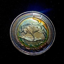 COLLECTIBLE TONED - 2014 - South Africa 5 Rand Coin - BU TONING COIN !!!
