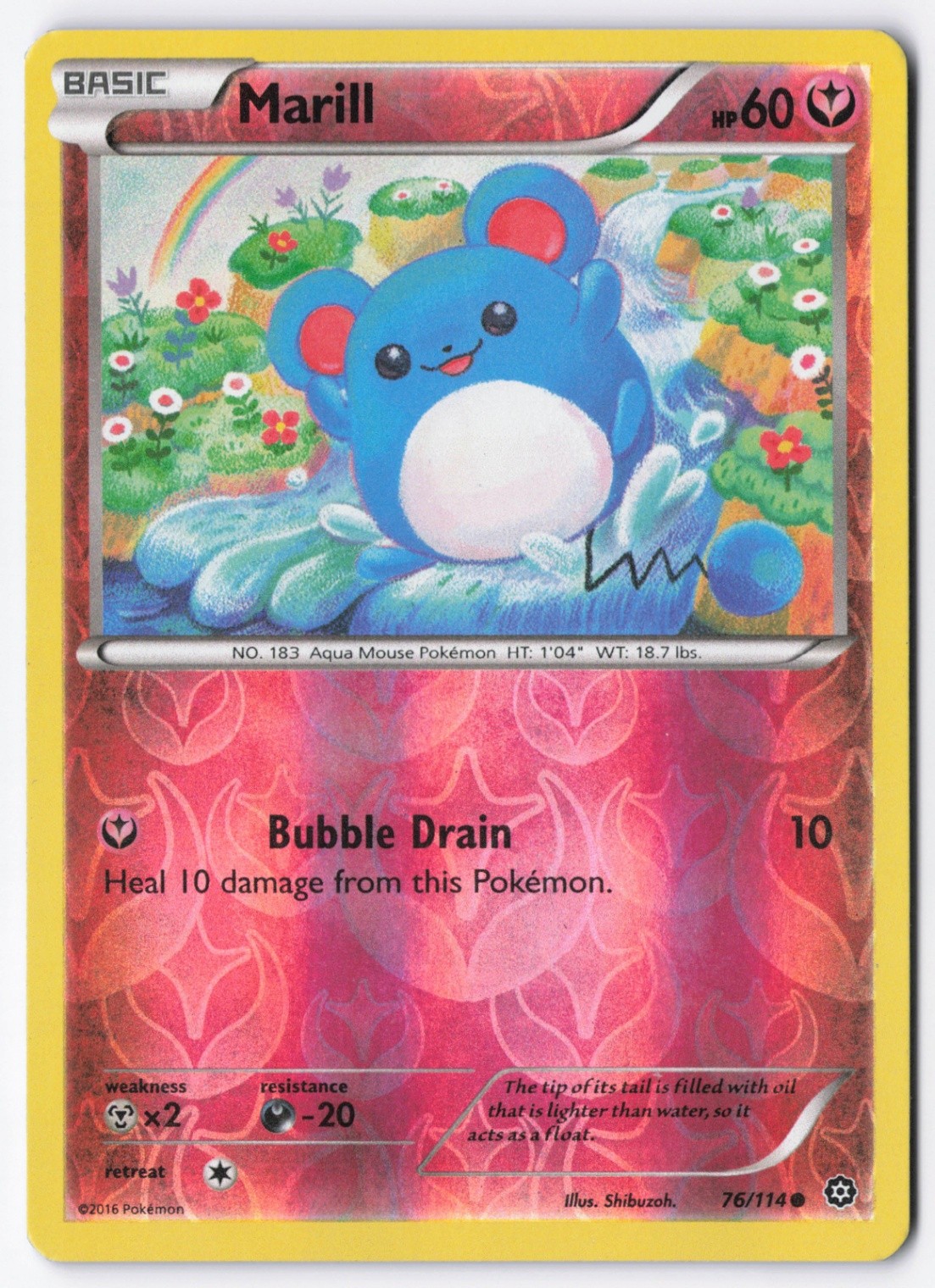 Marill Reverse Holo Common XY - Steam Siege 76/114 NM