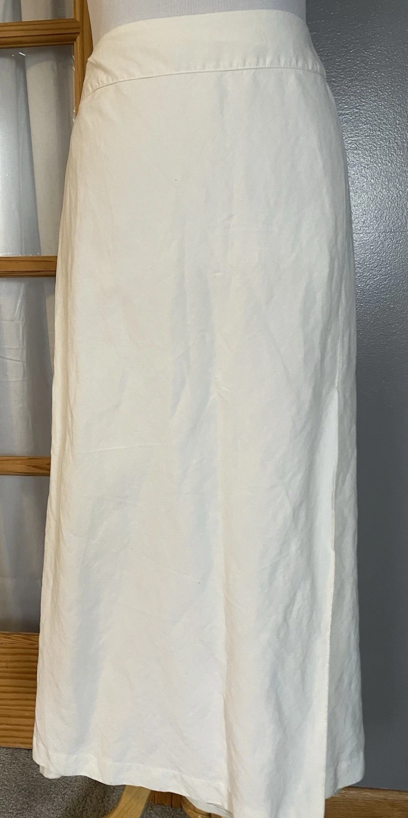 90s Kate Hill Linen Blend Maxi Skirt Sz 16 Ivory High Slit Career Business Party
Opens in a new wind