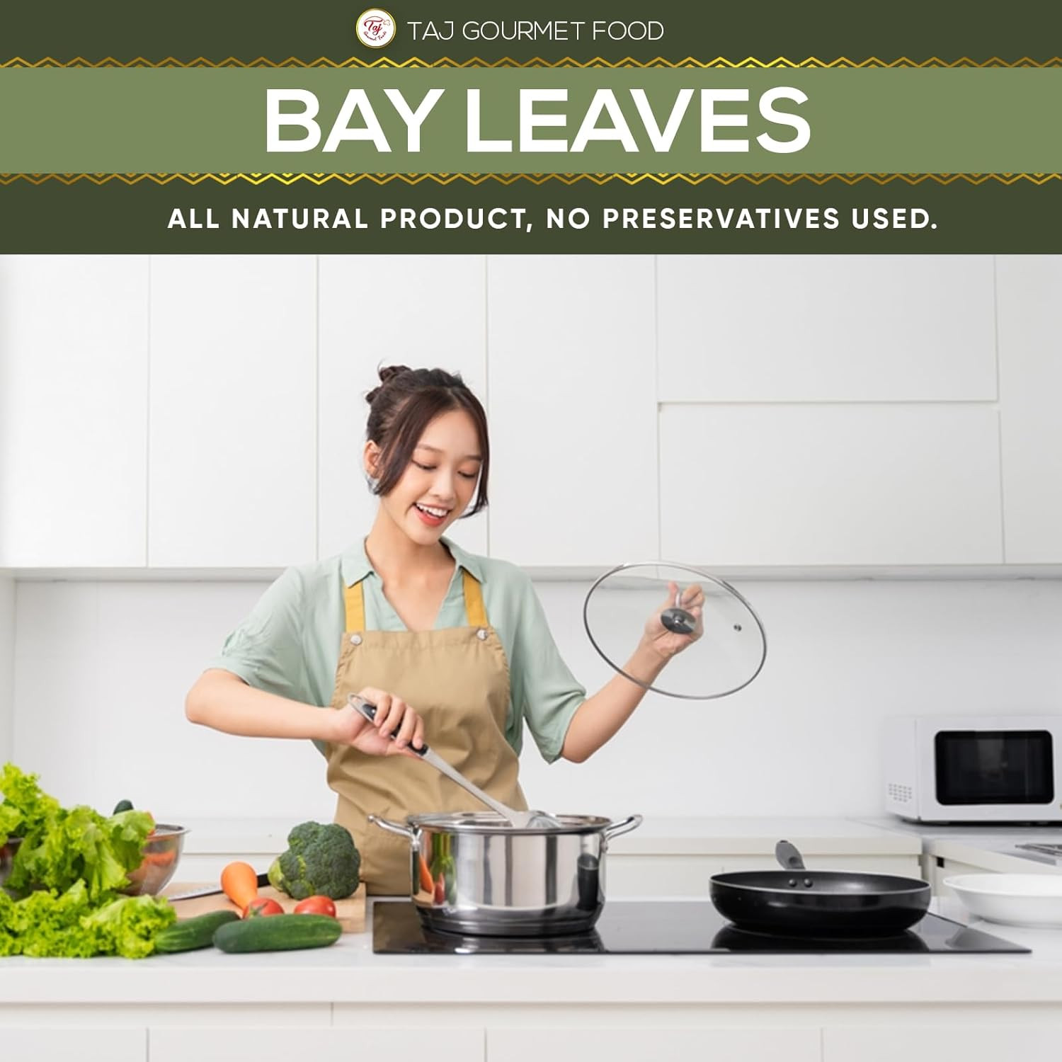 TAJ Bay Leaves, Large Whole Bay Leaf (Tej Patta), 1.75Oz (50G)