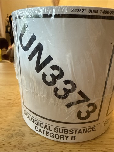 DOT Luft Aufkleber Etiketten "UN 3373 Biologischer Stoff, Kategorie B" Gefahren UN3373 - Bild 3 von 3