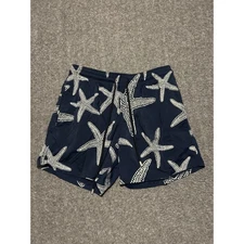 Vilbrequin swim trunks lined lightweight beach starfish blue medium