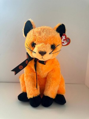 Ty Beanie Buddy  Scared-e  the Orange Halloween Cat RARE (12 inch)
