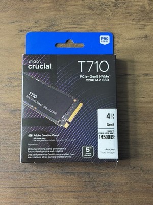 Crucial T710 PCIe Gen5 NVMe - 4TB SSD - Up to 14,900 MB/s - NEW